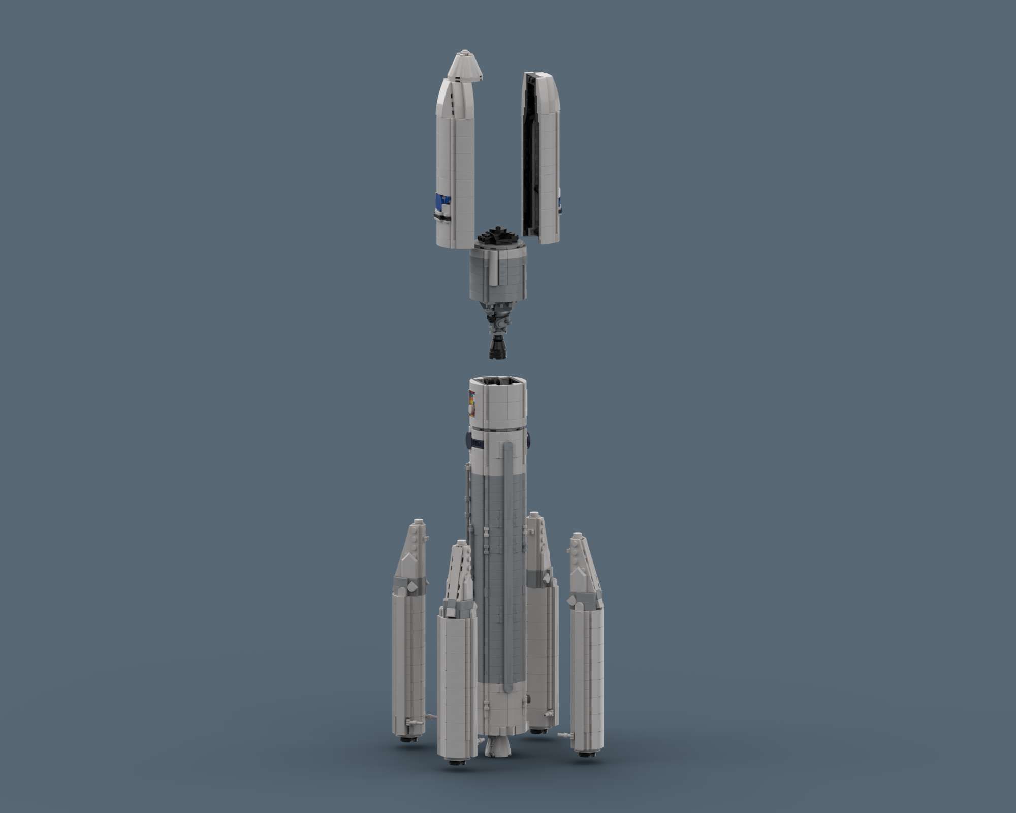 Ariane 64 by SkySaac Ariane 64 - LEGO rocket Spaceflight MOC built from 1653 Bricks, made by SkySaac
