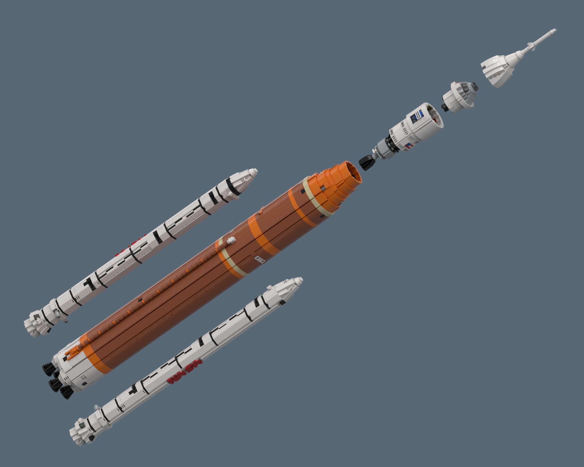 Space Launch System Block 1 Artemis 1 by SkySaac Space Launch System Block 1 Artemis 1 - LEGO rocket Spaceflight MOC built from 4129 Bricks, made by SkySaac